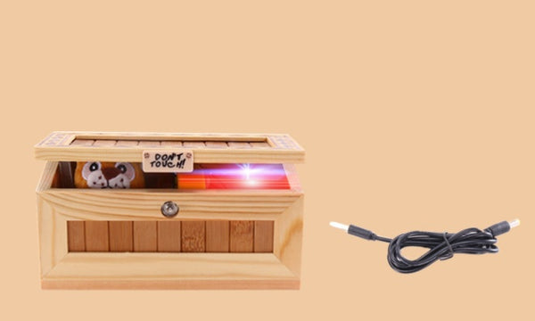 Boring Wooden Box Useless Machine Little Tiger Reaches For Gadgets Gifts Children'S Toys