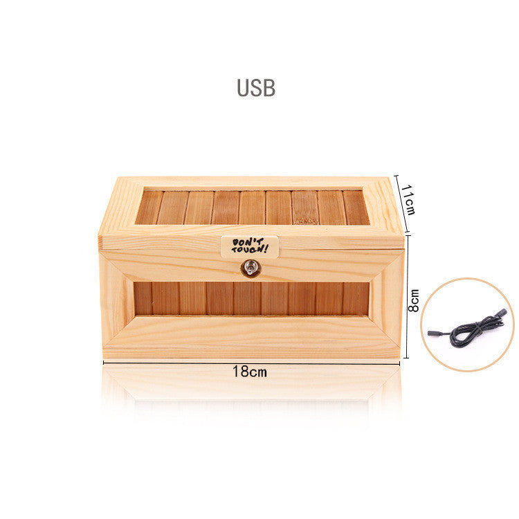 Boring Wooden Box Useless Machine Little Tiger Reaches For Gadgets Gifts Children'S Toys